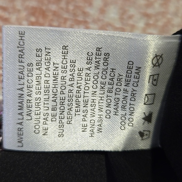 Rachel Zoe Black Satin Pink Rhinestone Strap Cropped Drape Front Cami Tank Sz M - Picture 7 of 11